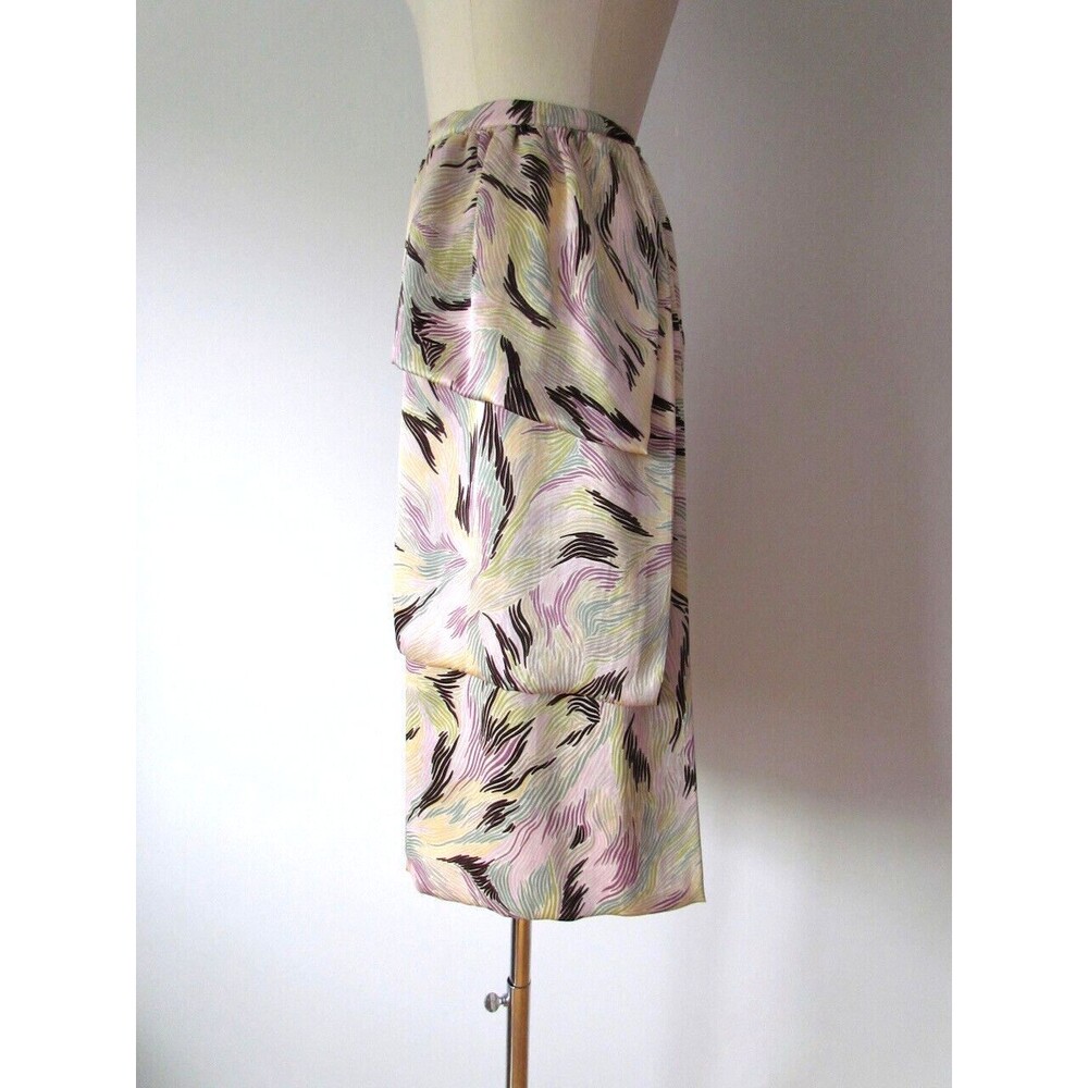 Missoni Silk Skirt Pastel Sz 40 4 Scarf Accent Runway As seen on Hollywood Star - Picture 12 of 16